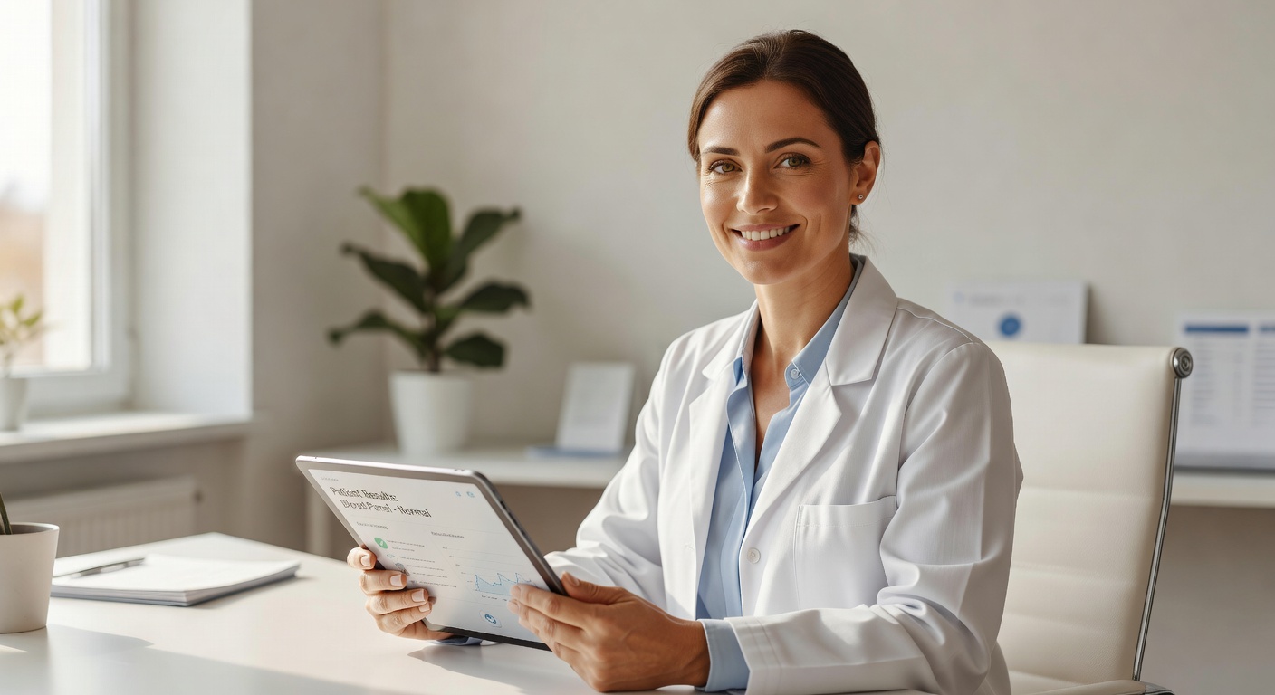 Médico con tablet - consulta GLP-1